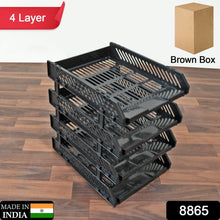 4-Layer Multifunctional File Rack with Drawers for Office Desk